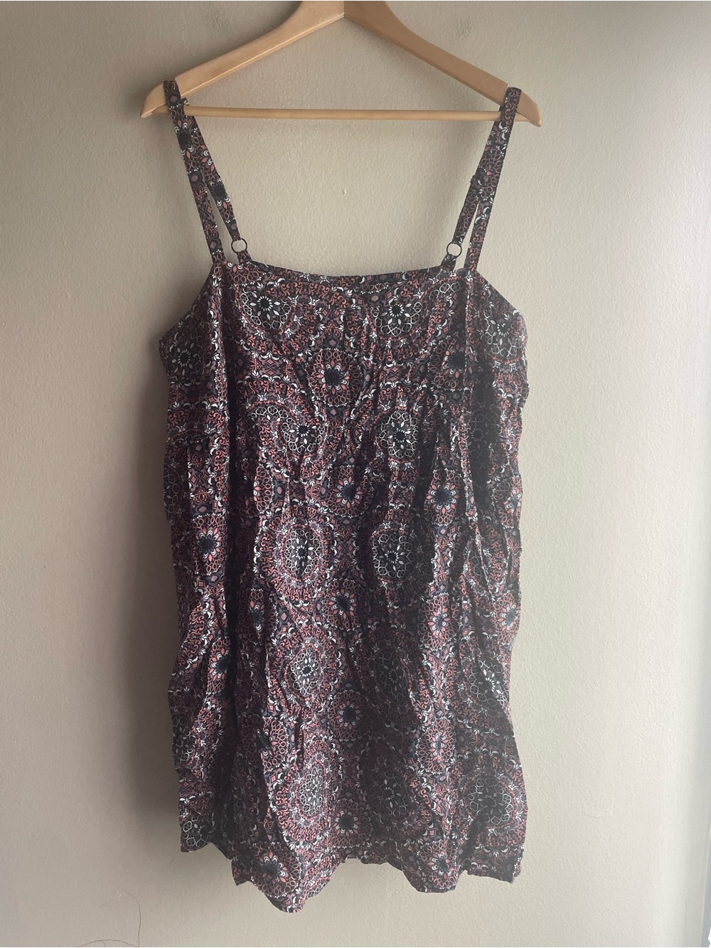 Torrid Brown & Black Paisley Spaghetti Strap Midi Dress Size 1